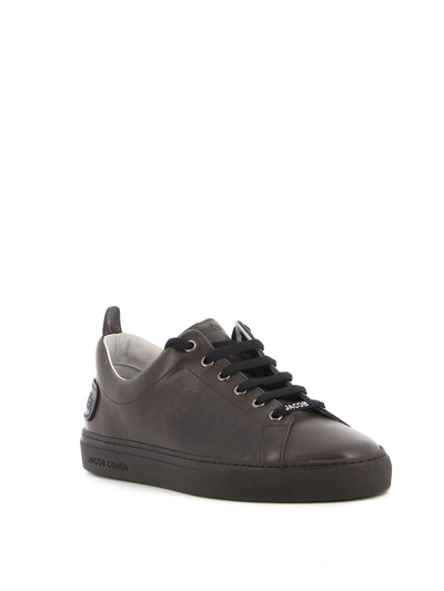 Shop Jacob Cohen Men's Brown Leather Sneakers