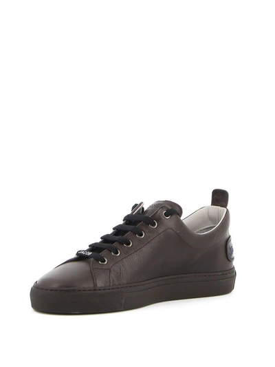 Shop Jacob Cohen Men's Brown Leather Sneakers