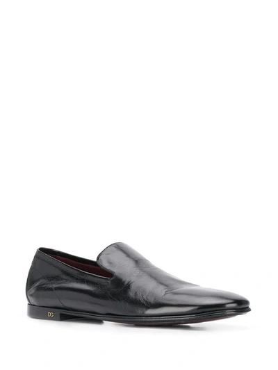 Shop Dolce E Gabbana Men's Black Leather Loafers