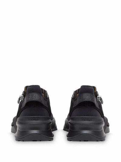 Shop Fendi Men's Black Leather Sneakers