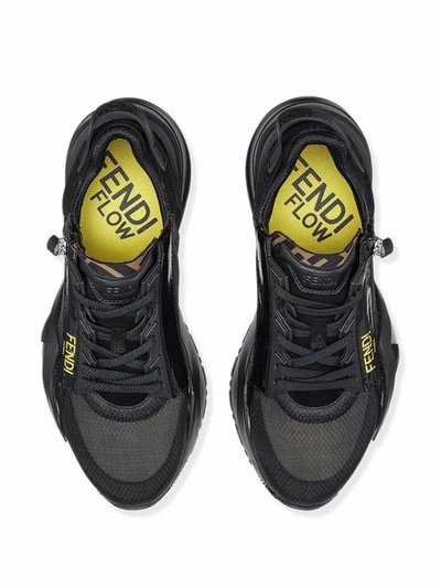 Shop Fendi Men's Black Leather Sneakers