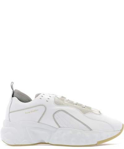 Shop Acne Studios Men's White Leather Sneakers