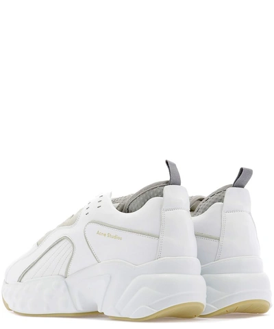 Shop Acne Studios Men's White Leather Sneakers