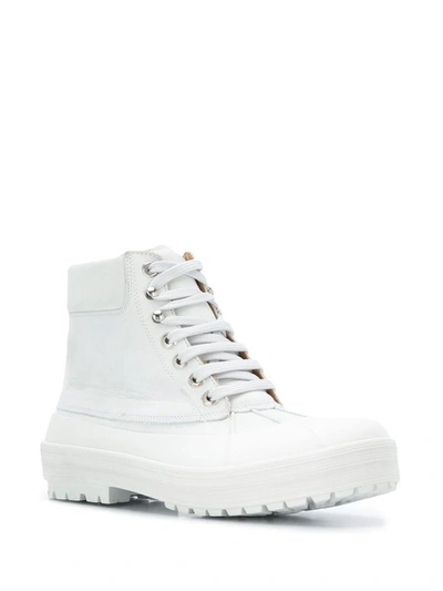 Shop Jacquemus Men's White Leather Ankle Boots