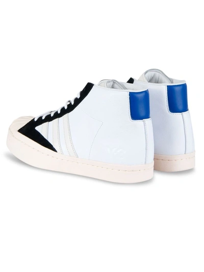 Shop Adidas Y-3 Yohji Yamamoto Men's White Leather Hi Top Sneakers