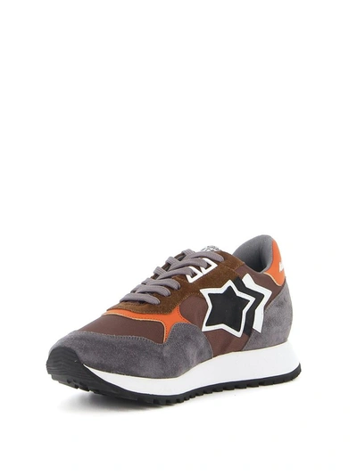 Shop Atlantic Stars Men's Grey Leather Sneakers