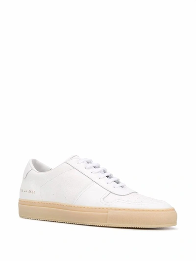 Shop Common Projects Men's White Leather Sneakers