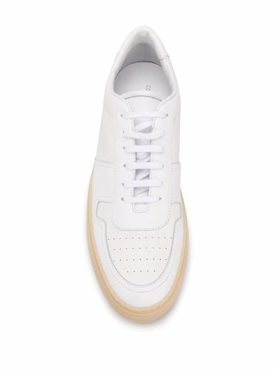 Shop Common Projects Men's White Leather Sneakers