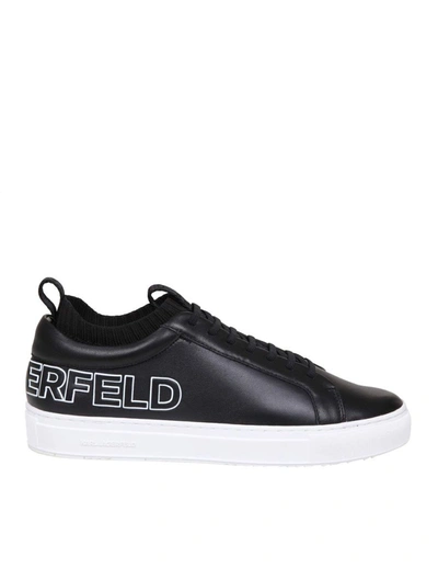 Shop Karl Lagerfeld Men's Black Leather Sneakers