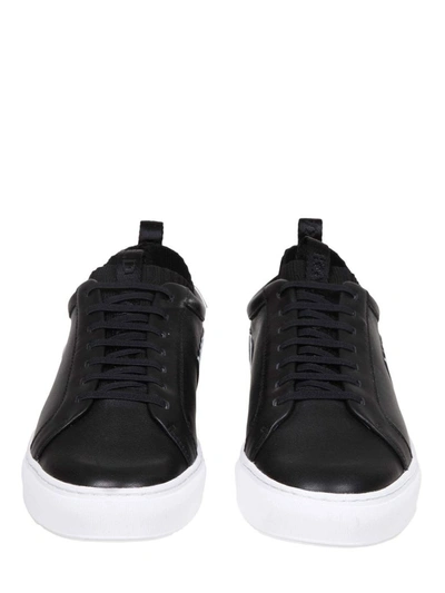 Shop Karl Lagerfeld Men's Black Leather Sneakers