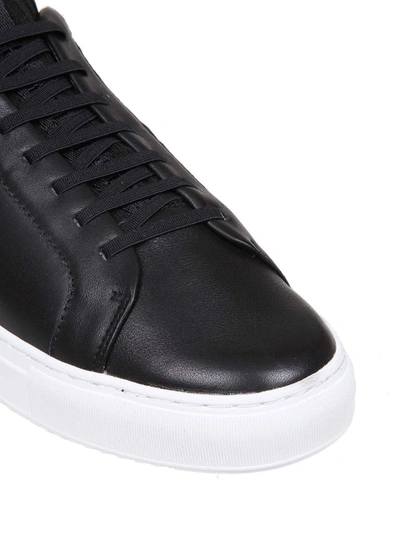 Shop Karl Lagerfeld Men's Black Leather Sneakers