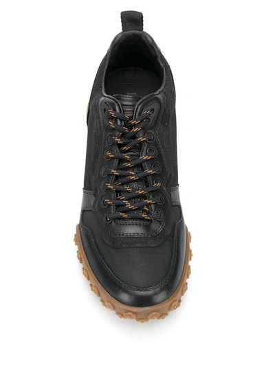 Shop Lanvin Men's Black Leather Sneakers