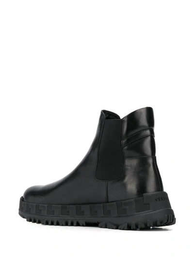 Shop Versace Men's Black Leather Ankle Boots