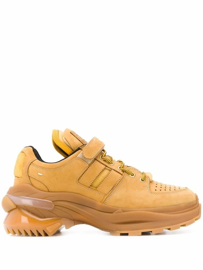 Shop Maison Margiela Men's Beige Leather Sneakers