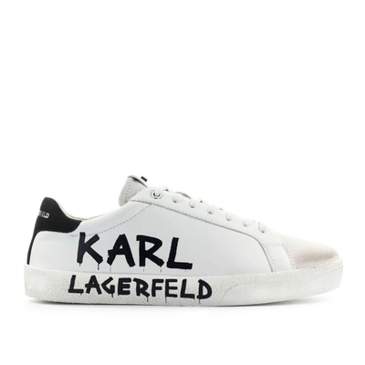 Shop Karl Lagerfeld Men's White Leather Sneakers