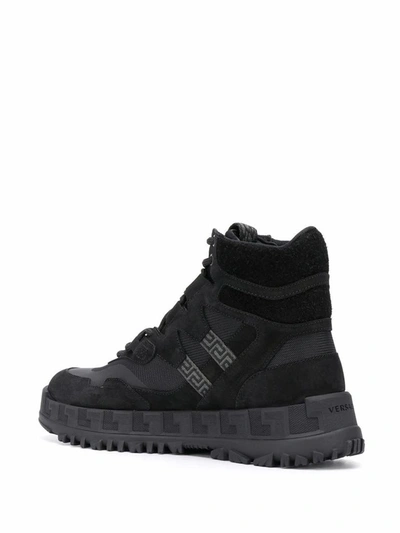 Shop Versace Men's Black Leather Ankle Boots