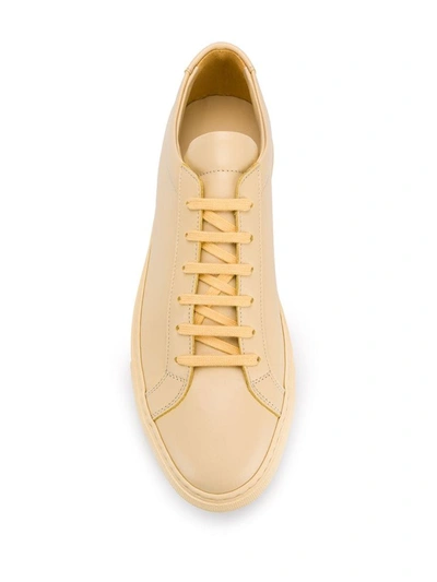 Shop Common Projects Men's Yellow Leather Sneakers