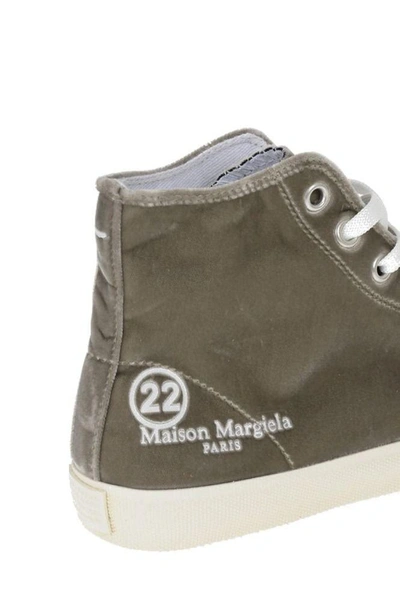 Shop Maison Margiela Men's Grey Suede Hi Top Sneakers