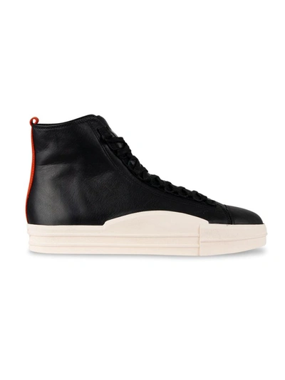 Shop Adidas Y-3 Yohji Yamamoto Men's Black Leather Hi Top Sneakers