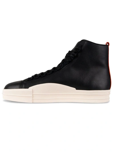 Shop Adidas Y-3 Yohji Yamamoto Men's Black Leather Hi Top Sneakers