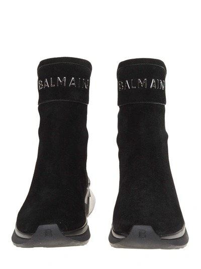 Shop Balmain Men's Black Suede Ankle Boots