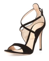 GIANVITO ROSSI Crisscross Ankle-Wrap Suede Sandal