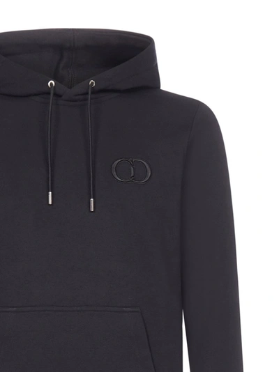 Shop Dior Homme Cd Icon Hooded Sweatshirt In Black