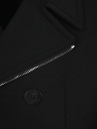Shop Neil Barrett Travel Zip Double Breasted Coat In Black