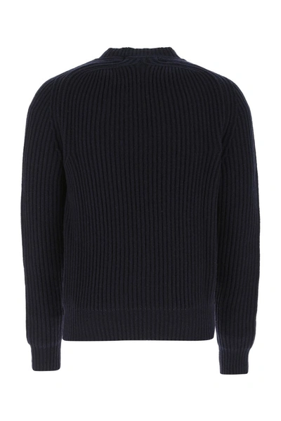 Shop Jil Sander Crewneck Rib Knit Jumper In Navy