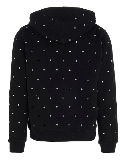 Shop Saint Laurent Logo Print Hoodie In Black