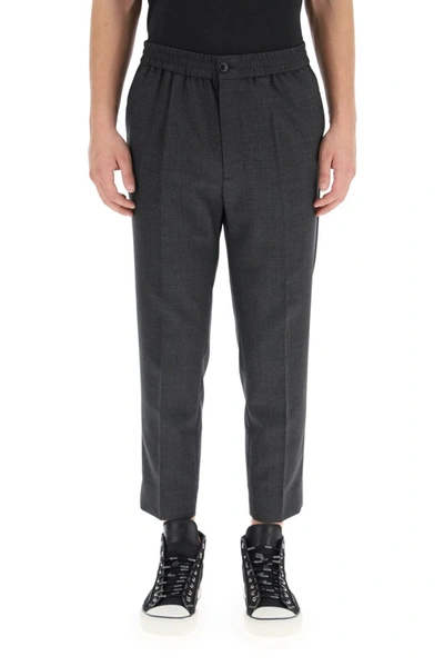 Shop Ami Alexandre Mattiussi Ami Cropped Tailored Trousers In Grey