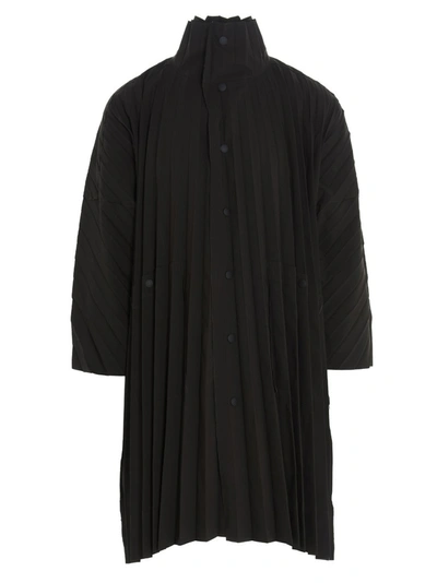 Shop Issey Miyake Homme Plissé  Pleated Coat In Brown