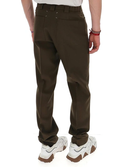Shop Maison Margiela Mid Rise Trousers In Brown