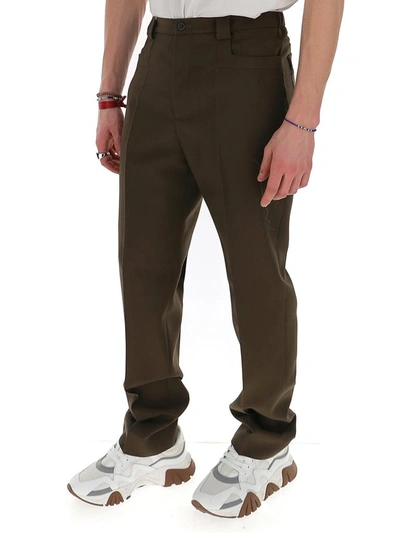 Shop Maison Margiela Mid Rise Trousers In Brown