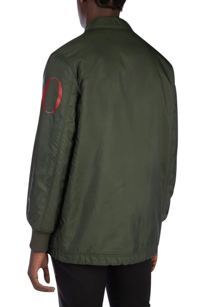 Shop Valentino Logo Print Jacket In Green