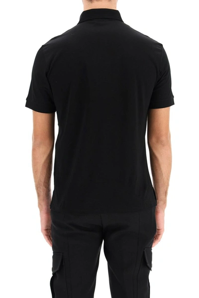 Shop Alexander Mcqueen Skull Patch Polo Shirt In Black