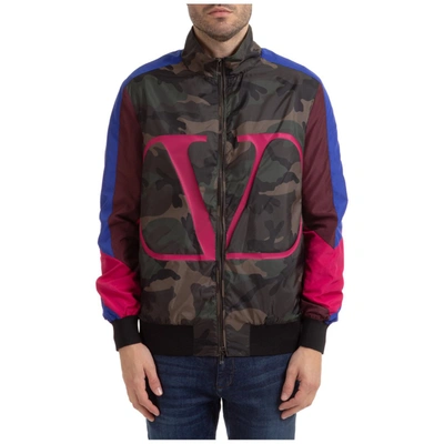 Shop Valentino Vlogo Bomber Jacket In Multi