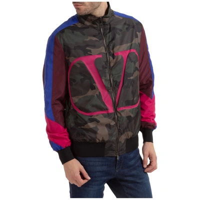 Shop Valentino Vlogo Bomber Jacket In Multi
