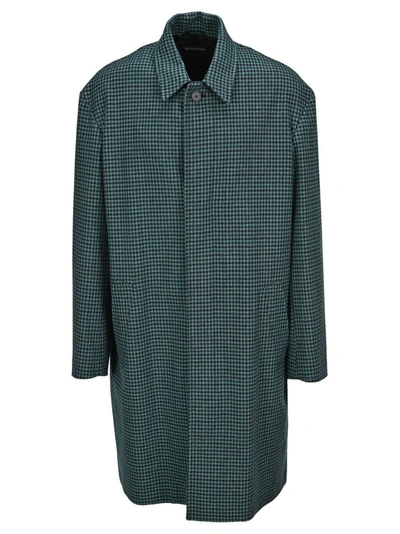 Shop Balenciaga Checked Collared Coat In Multi