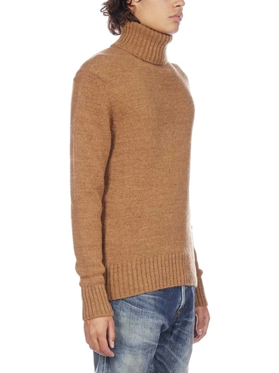 Shop Ami Alexandre Mattiussi Ami Turtleneck Knit Jumper In Brown