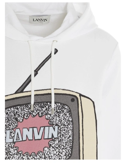 Shop Lanvin Graphic Printed Hoodie In White