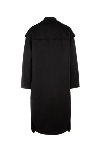 Shop Valentino Layered Oversized Coat In Black