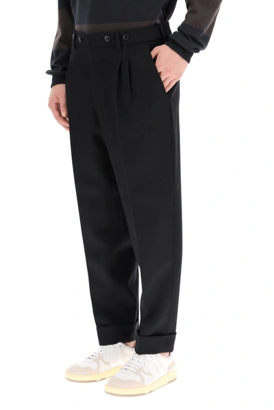 Shop Ami Alexandre Mattiussi Ami Tapered Cropped Trousers In Black