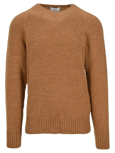 Shop Ami Alexandre Mattiussi Ami Crewneck Knit Jumper In Brown