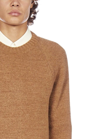 Shop Ami Alexandre Mattiussi Ami Crewneck Knit Jumper In Brown