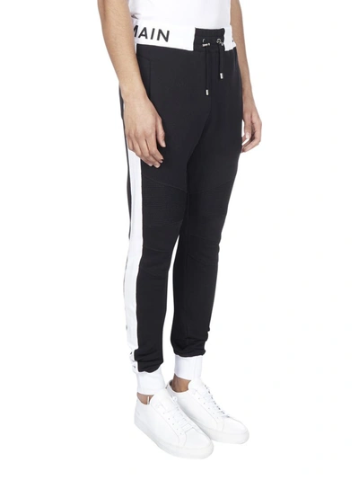 Shop Balmain Logo Sweatpants In Black