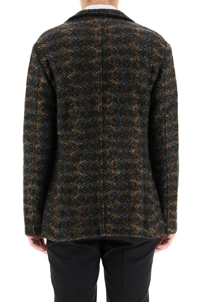 Shop Etro Twill Pattern Jacquard Knit Jacket In Multi