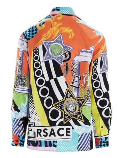 Shop Versace Abstract Print Shirt In Multi