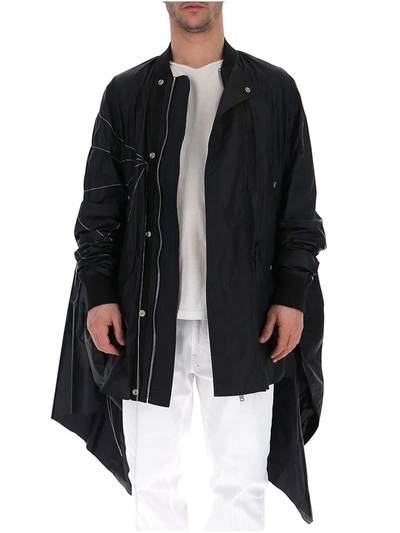 Shop Rick Owens Asymmetric Hem Coat In Black