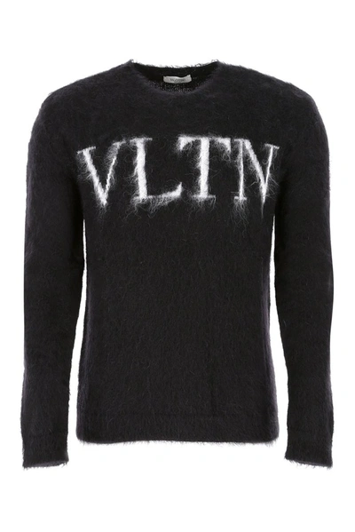 Shop Valentino Vltn Knit Sweater In Black